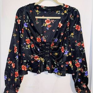 Floral Front Close Blouse